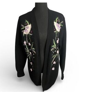 Vintage Cervelle Angora LambsWool Sweater Cardigan Sz L Boho Cottagecore 80s